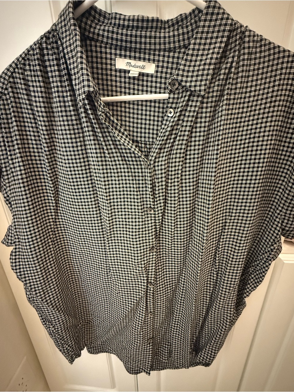 Madewell Black and White Gingham Button-Down Shirt